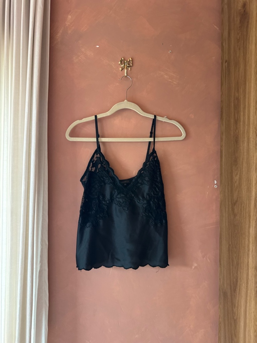 MAJORELLE Black Lace Satin Camisole
